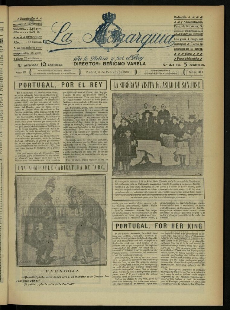 Miniatura de La Monarquía del 8 de febrero de 1919, nº 414
