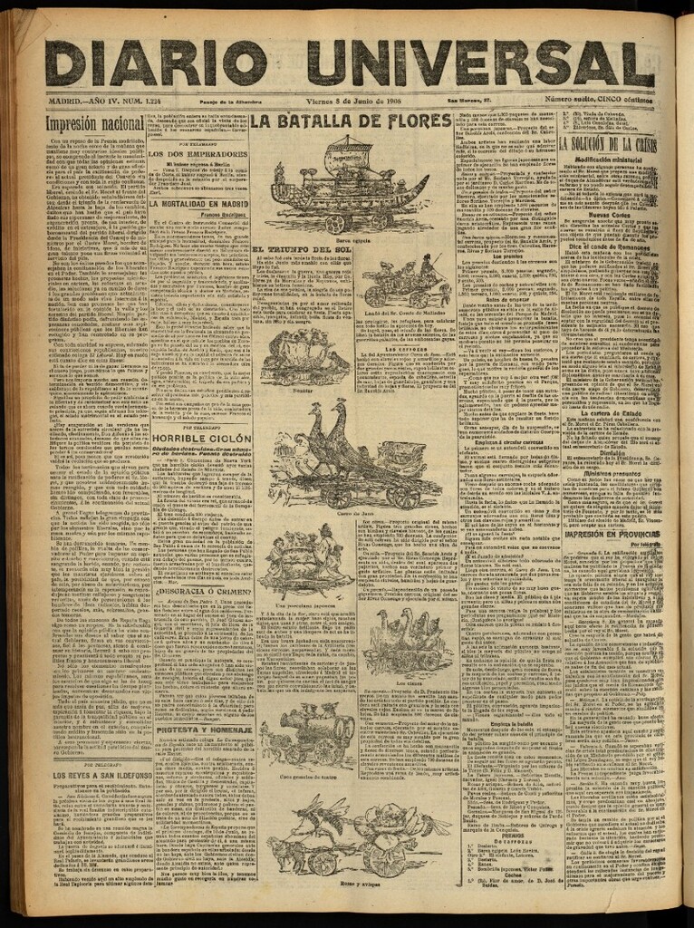 Miniatura de Diario Universal del 8 de junio de 1906, edición de noche