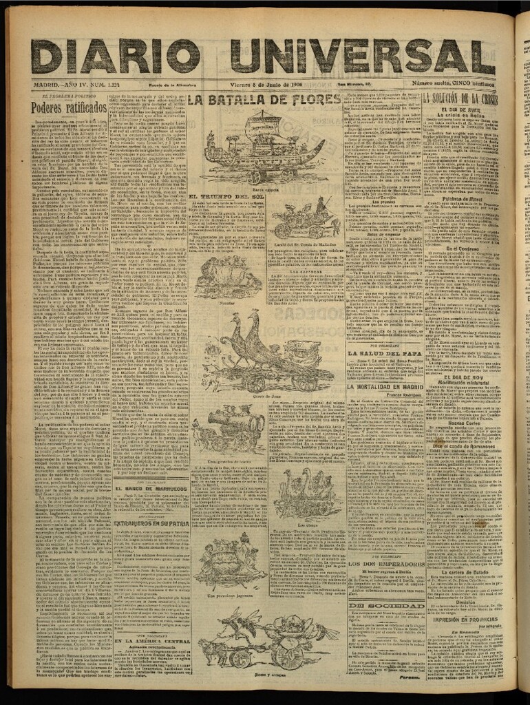 Miniatura de Diario Universal del 8 de junio de 1906, edición de tarde