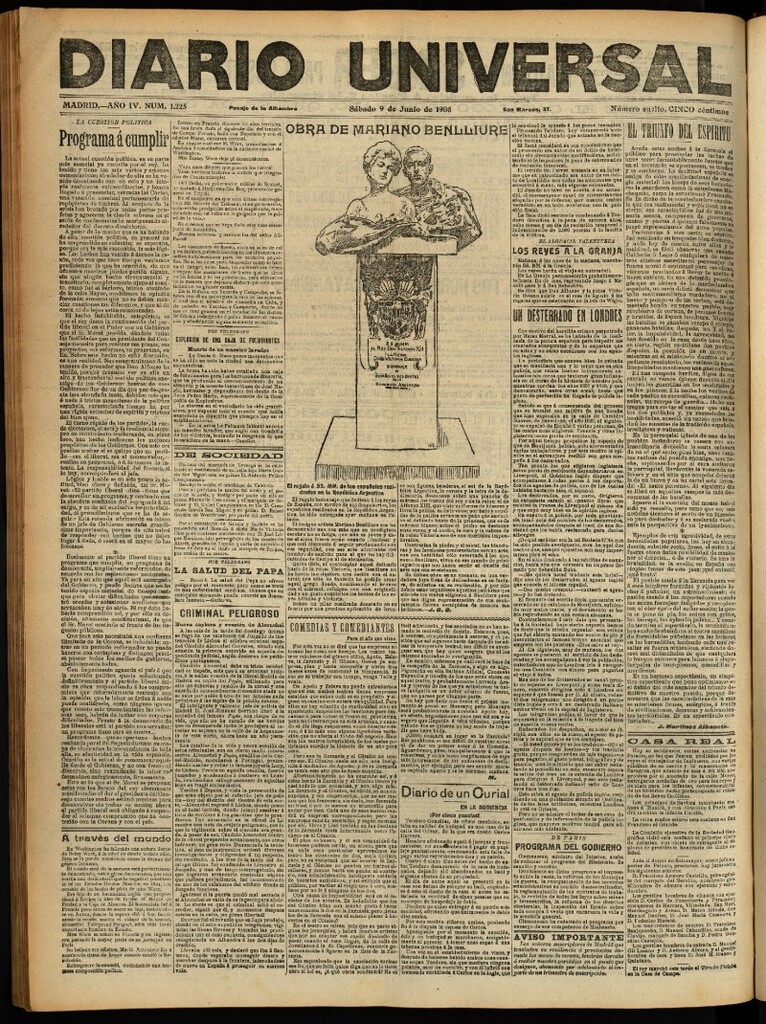 Miniatura de Diario Universal del 9 de junio de 1906, edición de noche