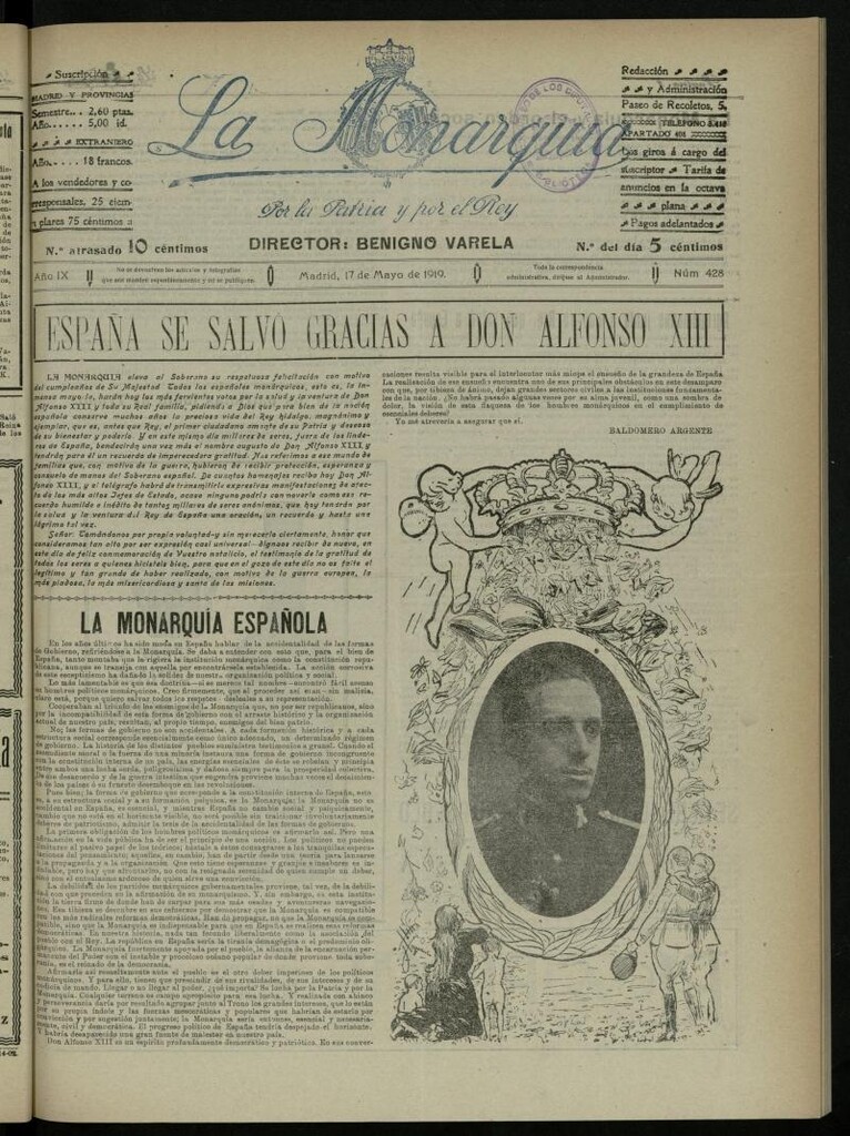Miniatura de La Monarquía del 17 de mayo de 1919, nº 428