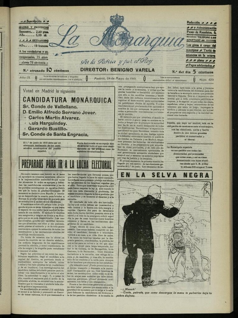 Miniatura de La Monarquía del 24 de mayo de 1919, nº 429