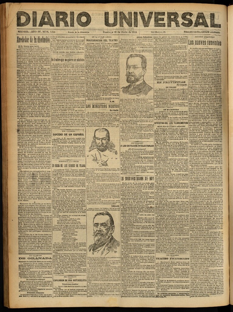 Miniatura de Diario Universal del 10 de junio de 1906, edición de noche