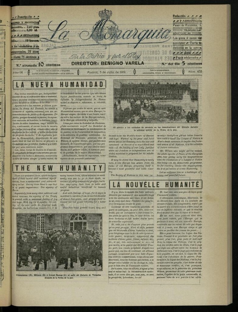 Miniatura de La Monarquía del 5 de julio de 1919, nº 435