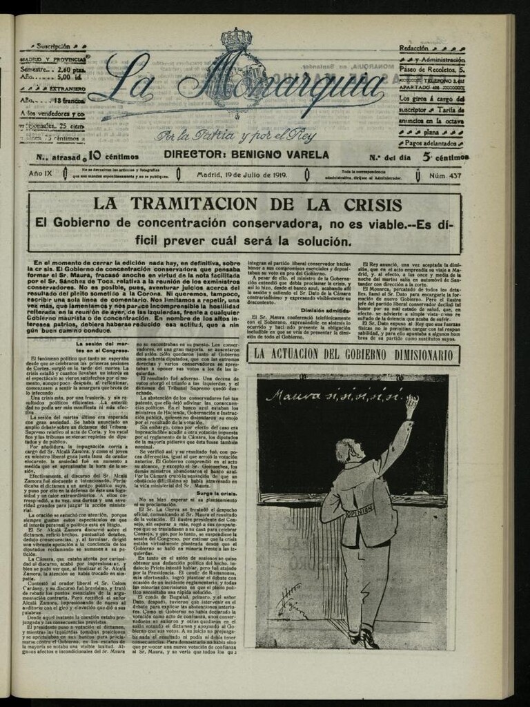 Miniatura de La Monarquía del 19 de julio de 1919, nº 437