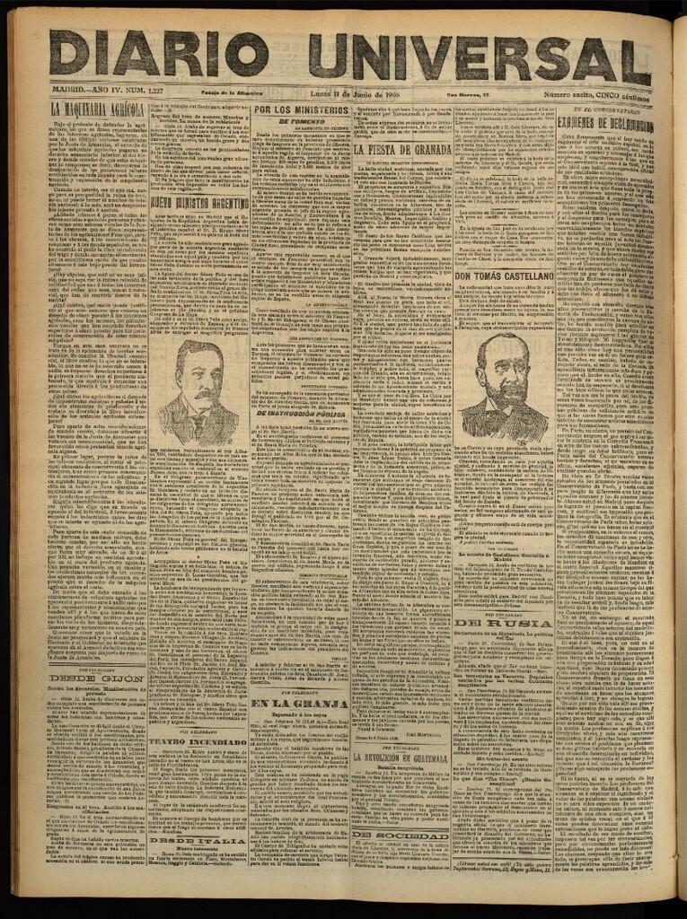 Miniatura de Diario Universal del 11 de junio de 1906, edición de tarde