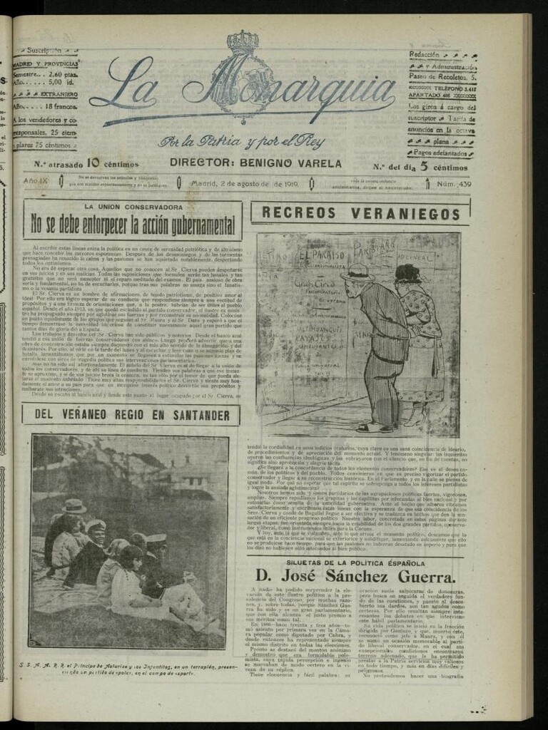Miniatura de La Monarquía del 2 de agosto de 1919, nº 439