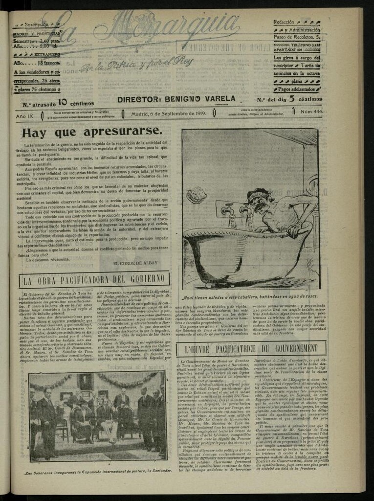 Miniatura de La Monarquía del 6 de septiembre de 1919, nº 444