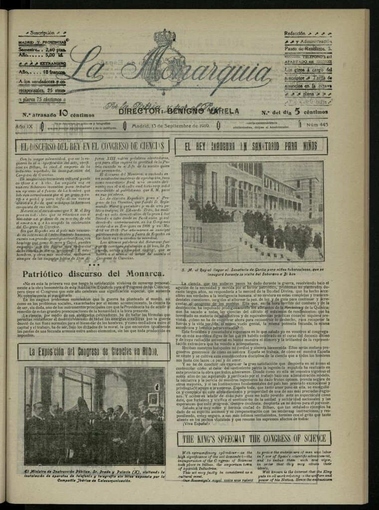 Miniatura de La Monarquía del 13 de septiembre de 1919, nº 445