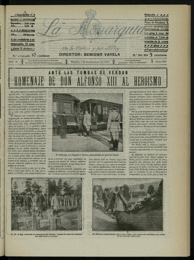 Miniatura de La Monarquía del 1 de noviembre de 1919, nº 452