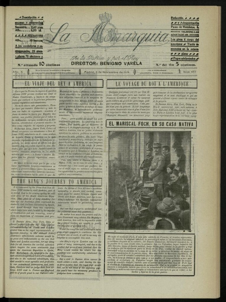 Miniatura de La Monarquía del 8 de noviembre de 1919, nº 453