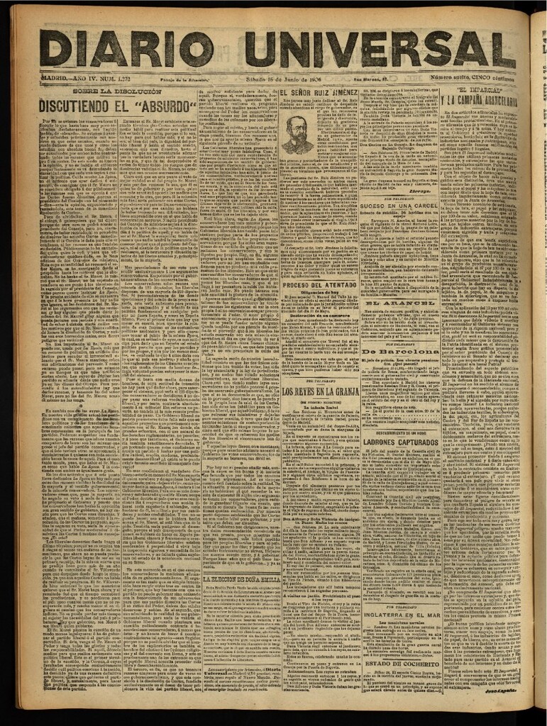 Miniatura de Diario Universal del 16 de junio de 1906, edición de noche