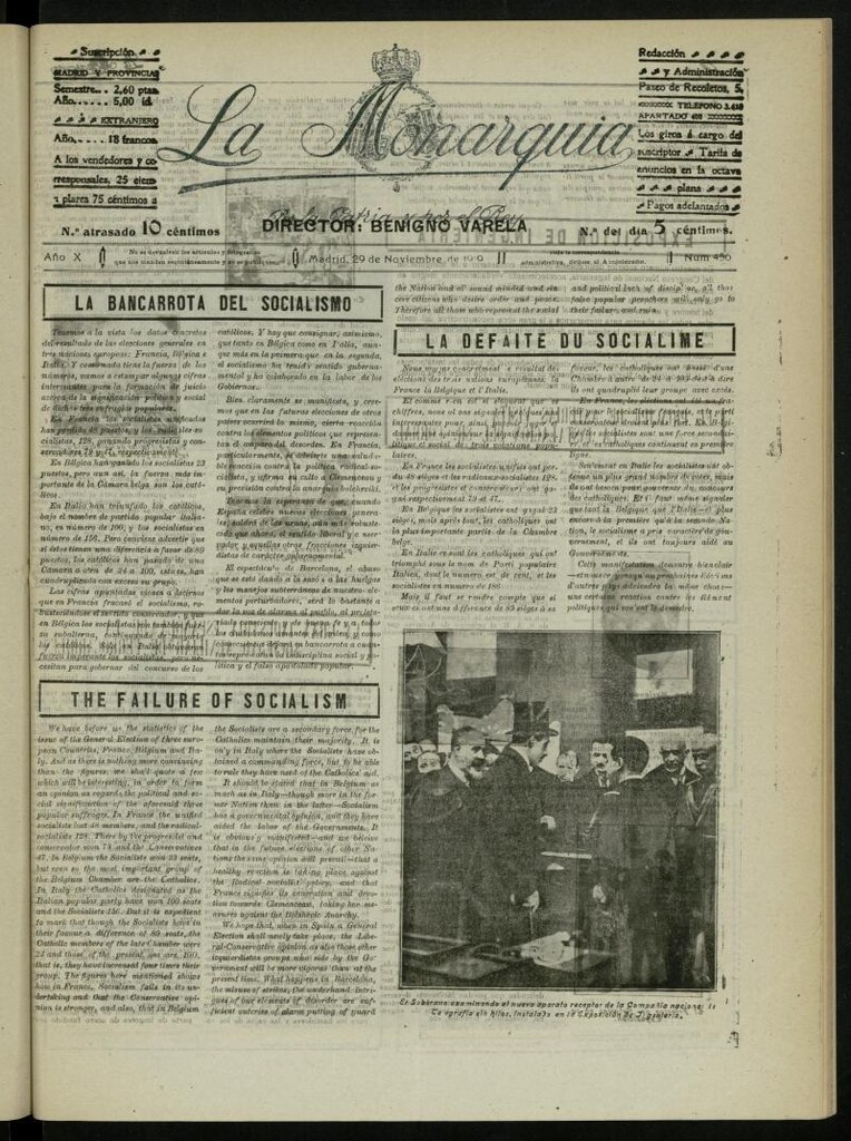 Miniatura de La Monarquía del 29 de noviembre de 1919, nº 456