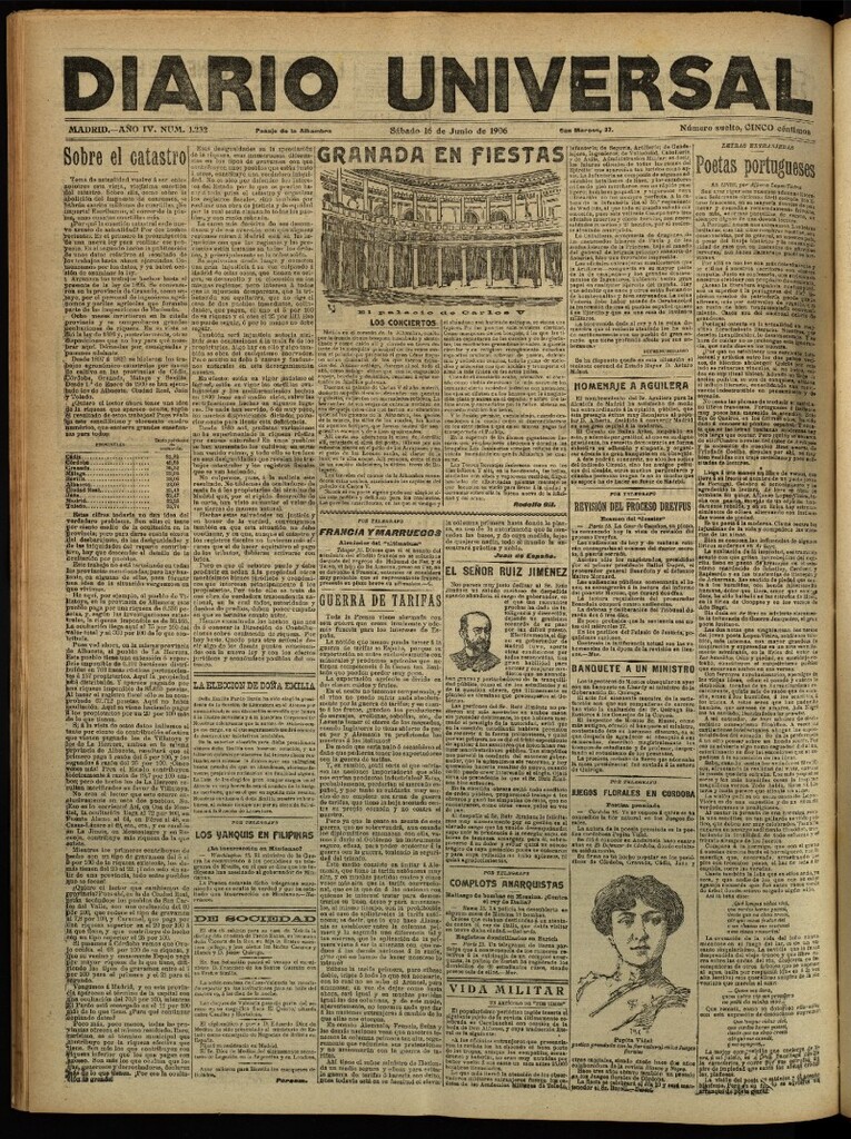 Miniatura de Diario Universal del 16 de junio de 1906, edición de tarde