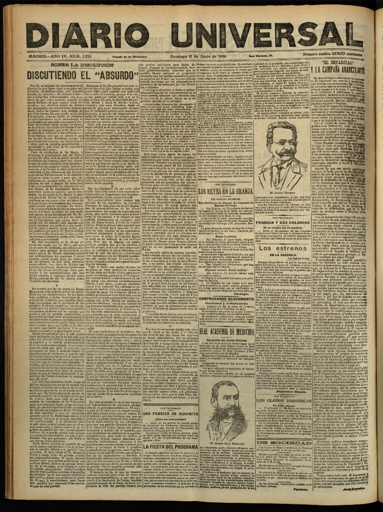 Miniatura de Diario Universal del 17 de junio de 1906, edición de tarde
