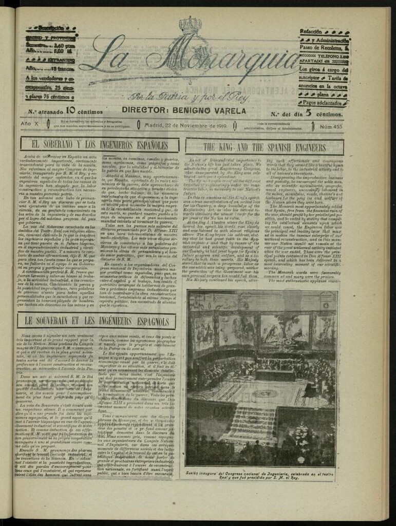 Miniatura de La Monarquía del 22 de noviembre de 1919, nº 455