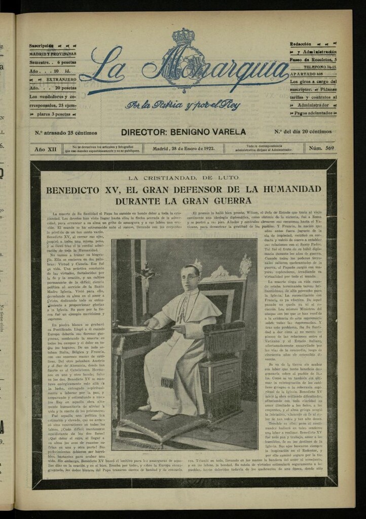 Miniatura de La Monarquía del 28 de enero de 1922, nº 569