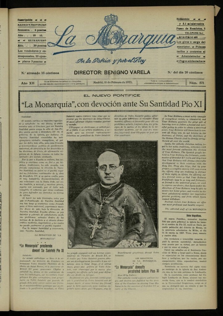 Miniatura de La Monarquía del 11 de febrero de 1922, nº 571
