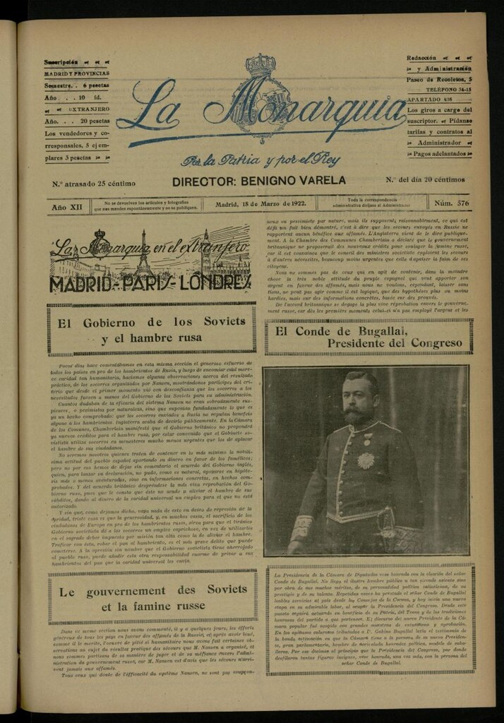 Miniatura de La Monarquía del 18 de marzo de 1922, nº 576