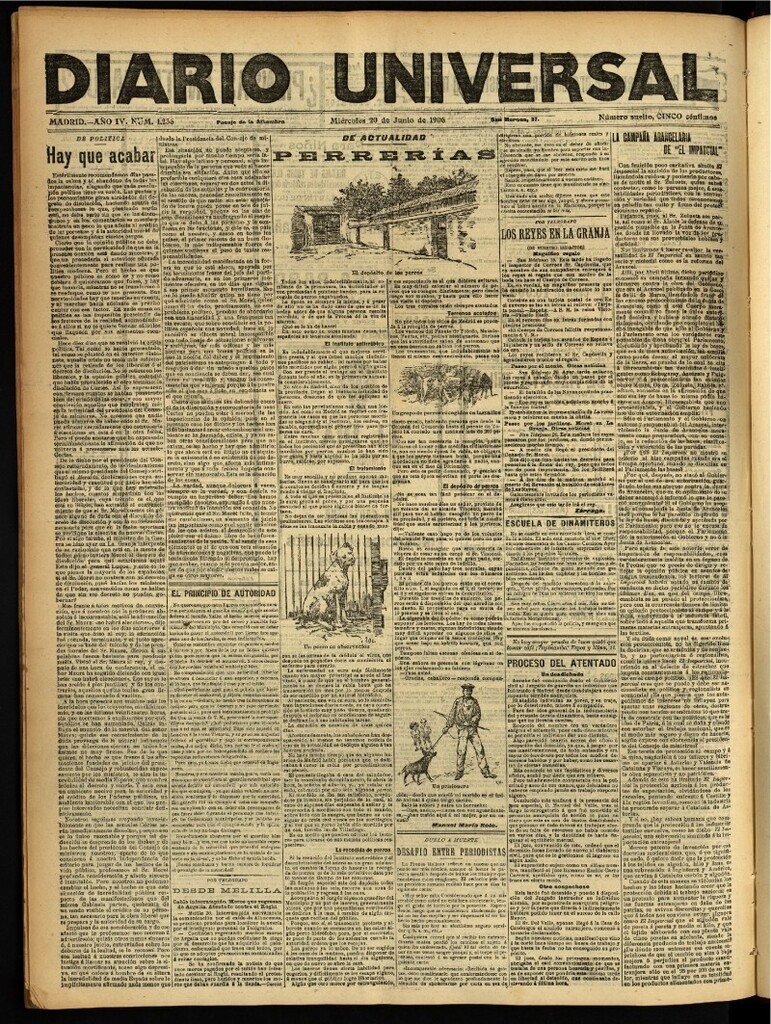 Miniatura de Diario Universal del 20 de junio de 1906, edición de noche