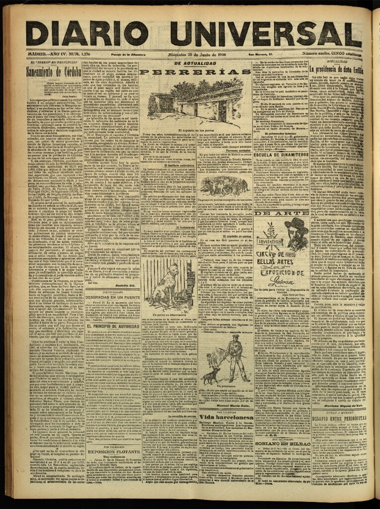 Miniatura de Diario Universal del 20 de junio de 1906, edición de tarde