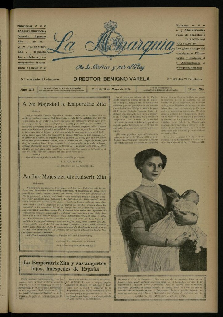 Miniatura de La Monarquía del 27 de mayo de 1922, nº 586