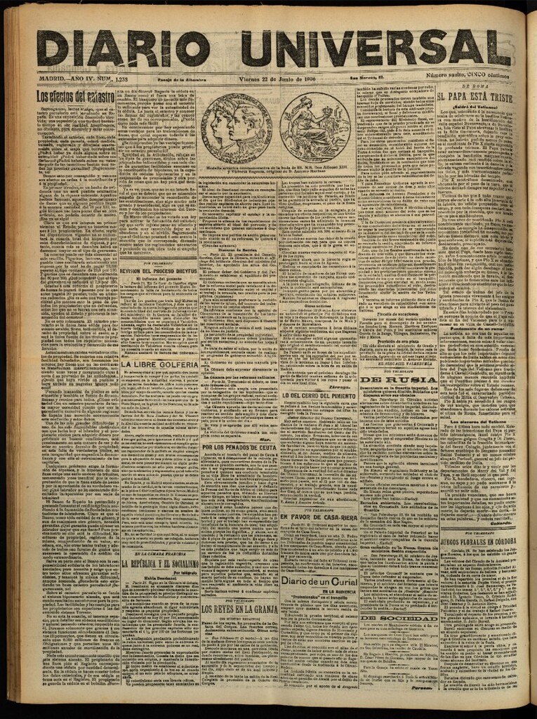 Miniatura de Diario Universal del 22 de junio de 1906, edición de tarde
