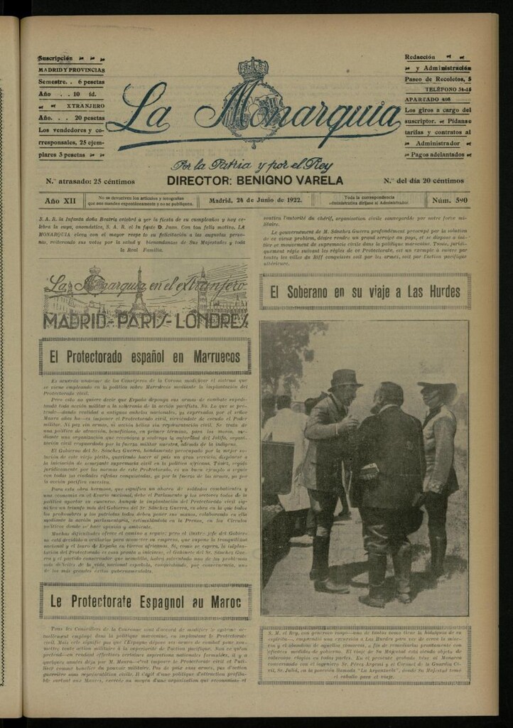 Miniatura de La Monarquía del 24 de junio de 1922, nº 590