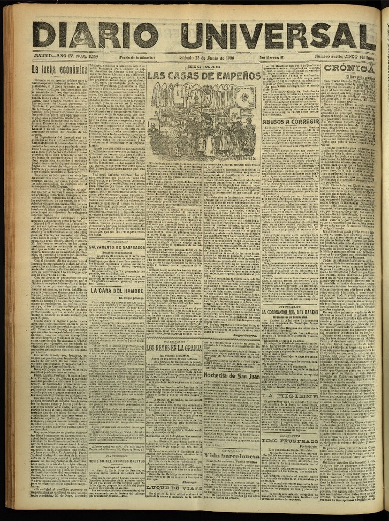 Miniatura de Diario Universal del 23 de junio de 1906, edición de tarde