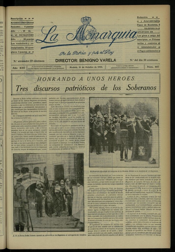 Miniatura de La Monarquía del 21 de octubre de 1922, nº 607