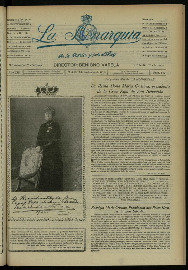 Miniatura de La Monarquía del 25 de noviembre de 1922, nº 612