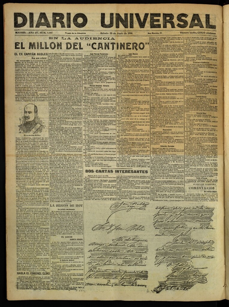 Miniatura de Diario Universal del 30 de junio de 1906, edición de tarde