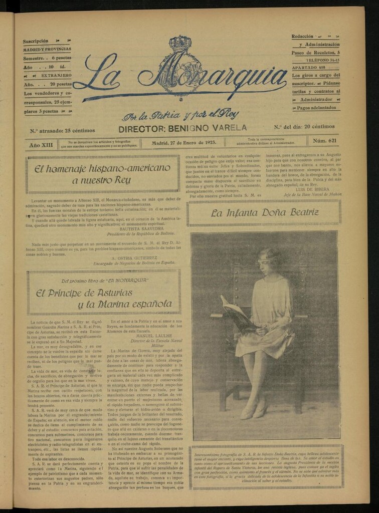 Miniatura de La Monarquía del 27 de enero de 1923, nº 621