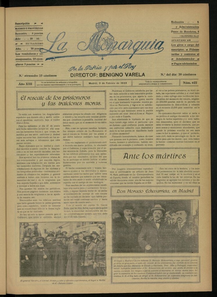 Miniatura de La Monarquía del 3 de febrero de 1923, nº 622