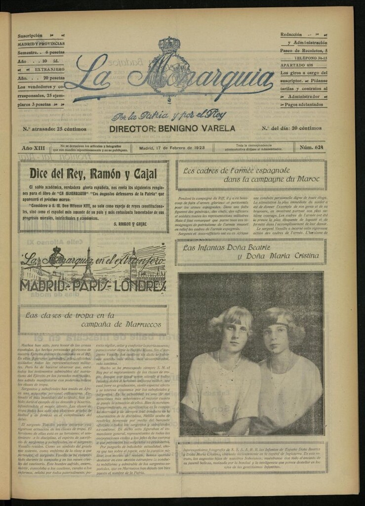 Miniatura de La Monarquía del 17 de febrero de 1923, nº 624