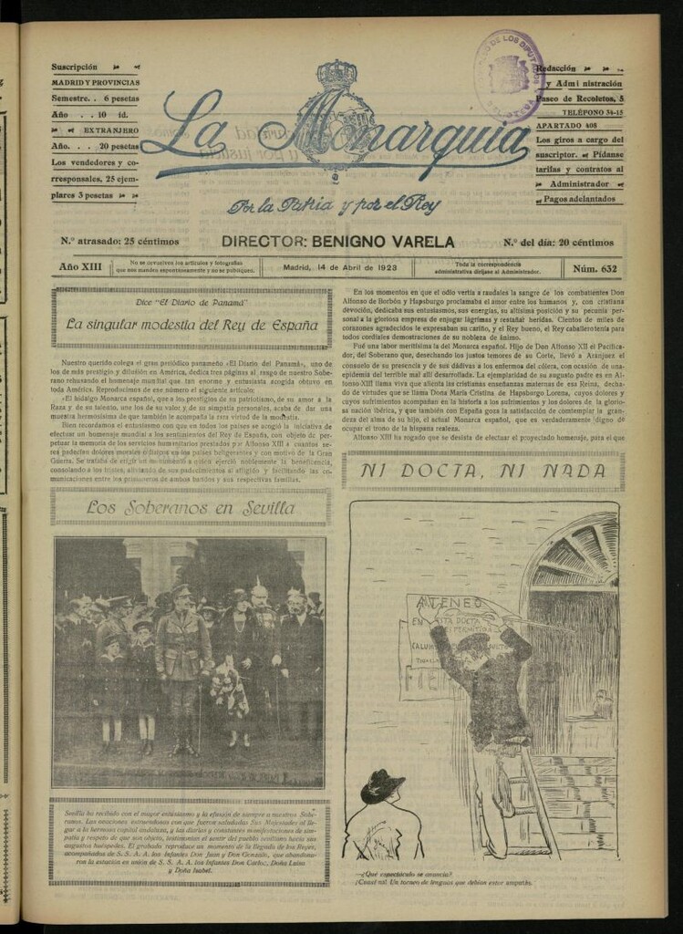 Miniatura de La Monarquía del 14 de abril de 1923, nº 632