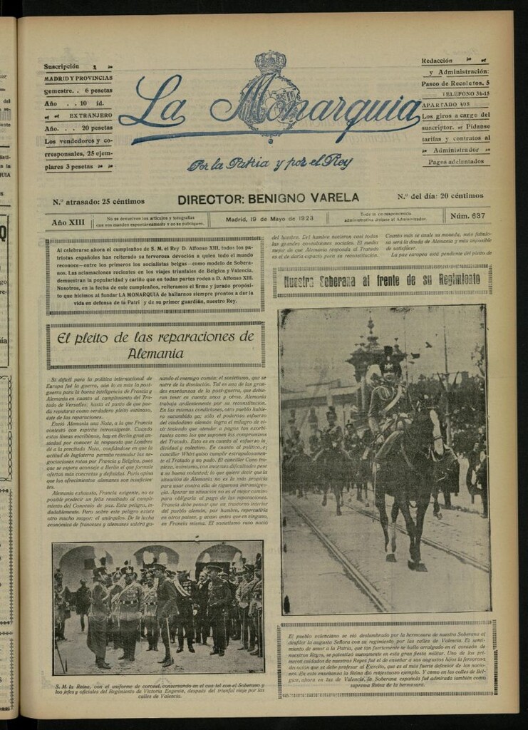 Miniatura de La Monarquía del 19 de mayo de 1923, nº 637