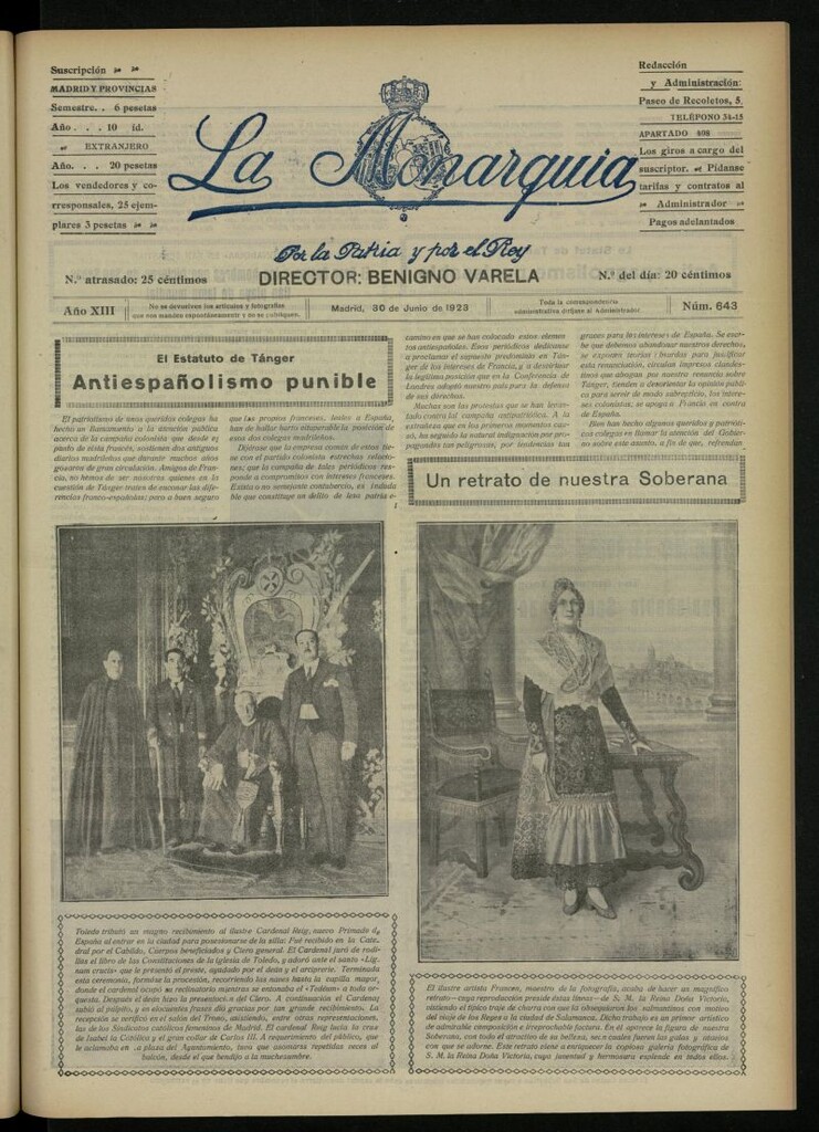 Miniatura de La Monarquía del 30 de junio de 1923, nº 643