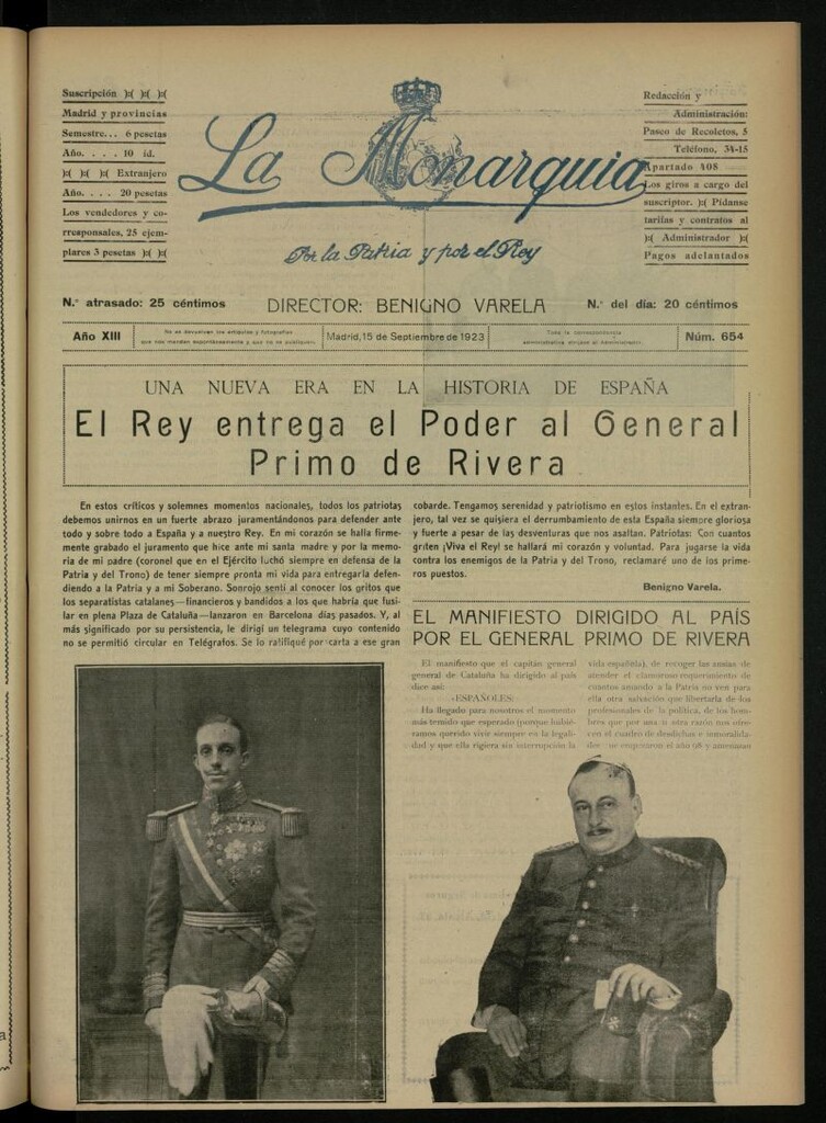 Miniatura de La Monarquía del 15 de septiembre de 1923, nº 654