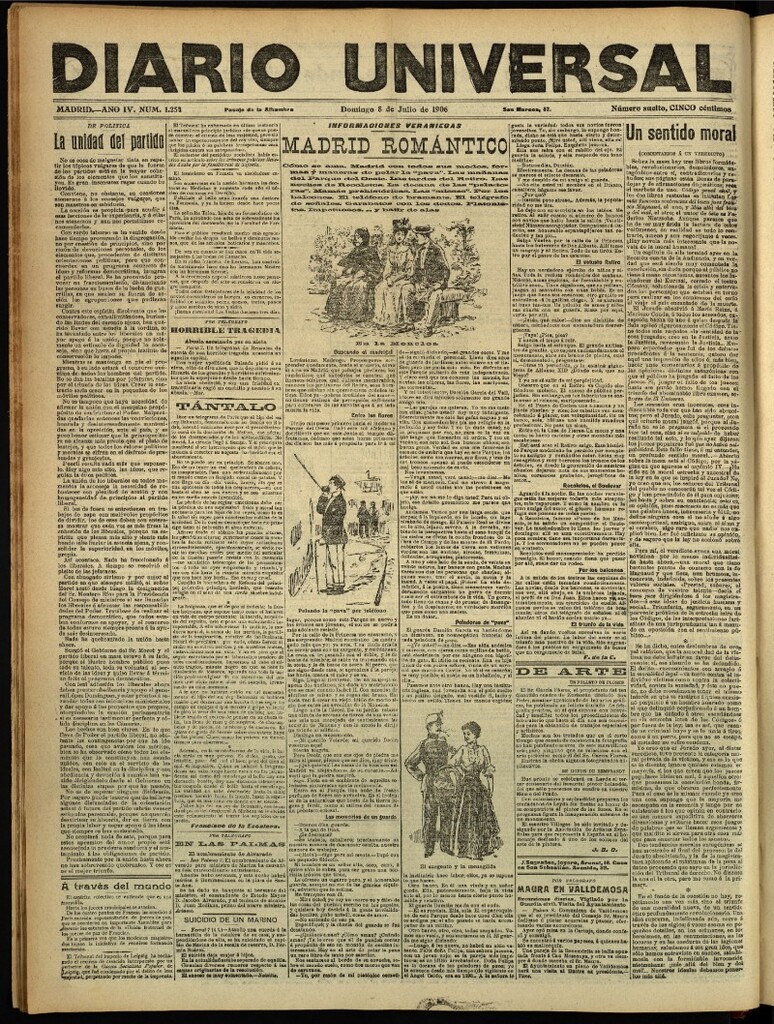 Miniatura de Diario Universal del 8 de julio de 1906, edición de tarde