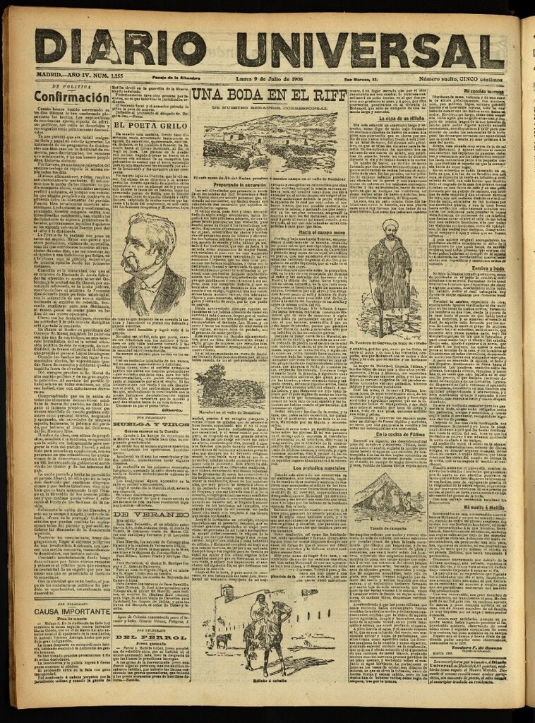 Miniatura de Diario Universal del 9 de julio de 1906, edición de noche
