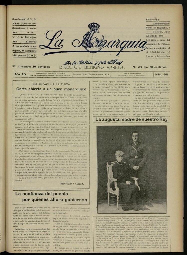 Miniatura de La Monarquía del 3 de noviembre de 1923, nº 661