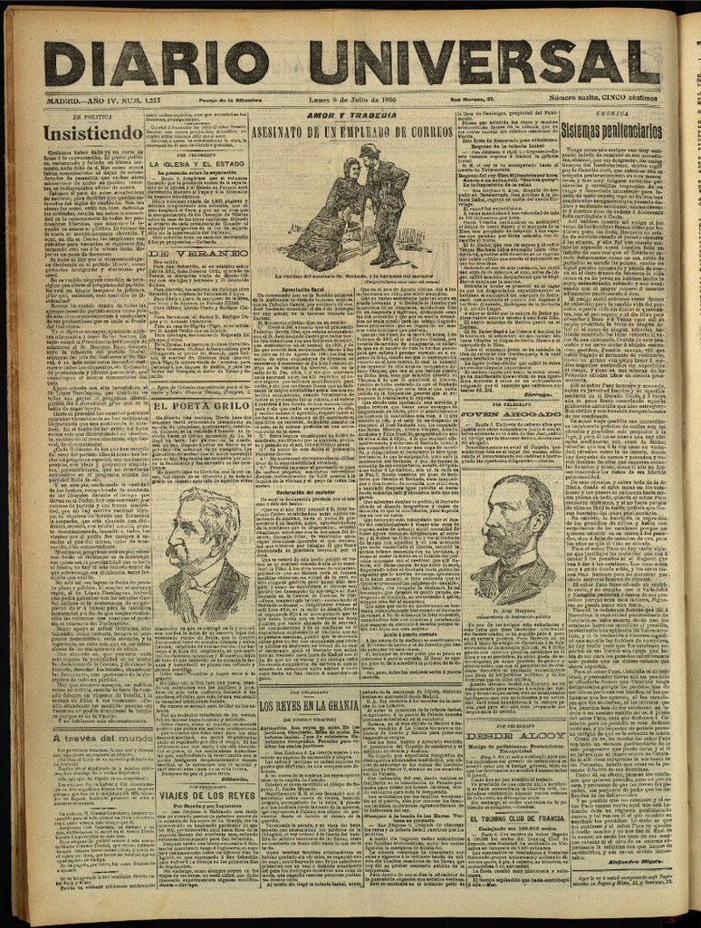 Miniatura de Diario Universal del 9 de julio de 1906, edición de tarde