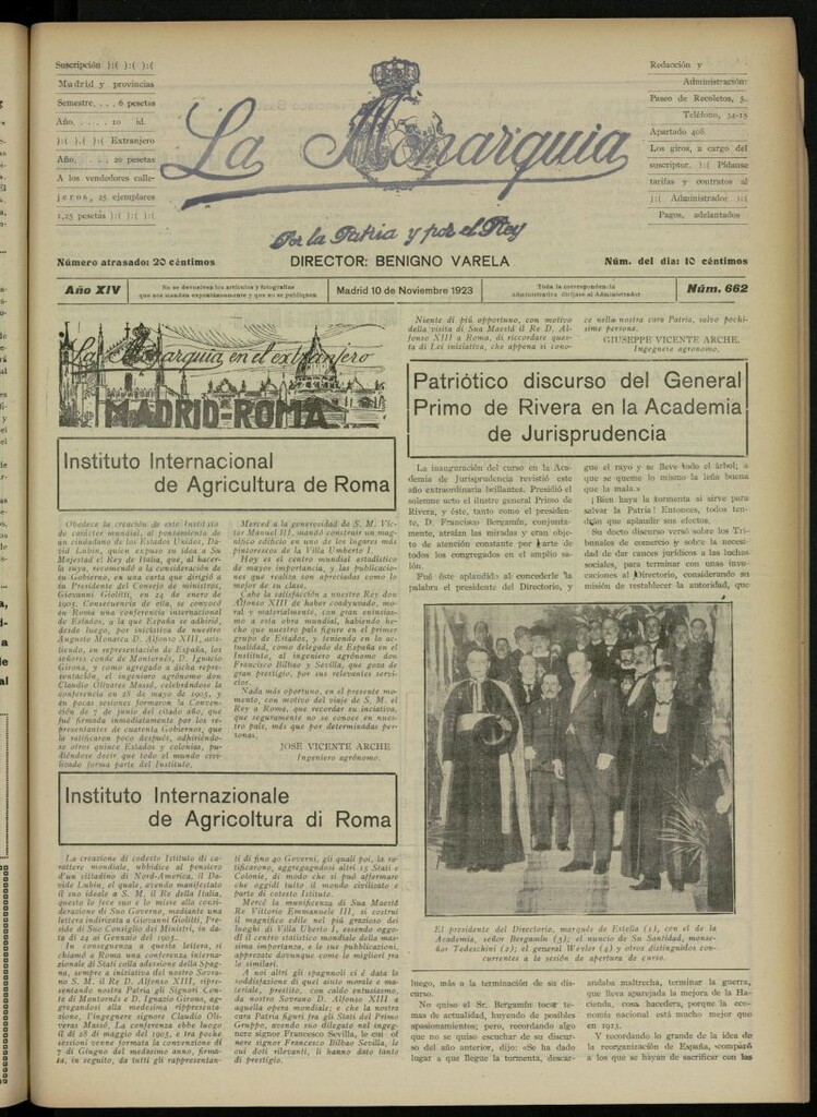 Miniatura de La Monarquía del 10 de noviembre de 1923, nº 662