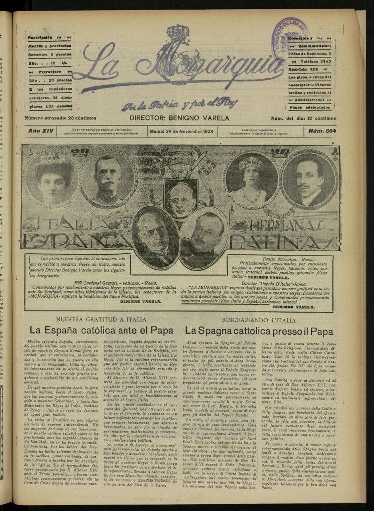 Miniatura de La Monarquía del 24 de noviembre de 1923, nº 664