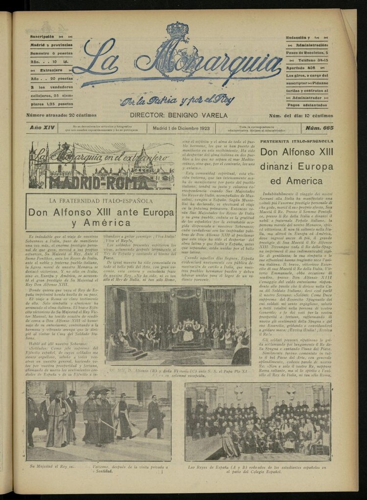 Miniatura de La Monarquía del 1 de diciembre de 1923, nº 665