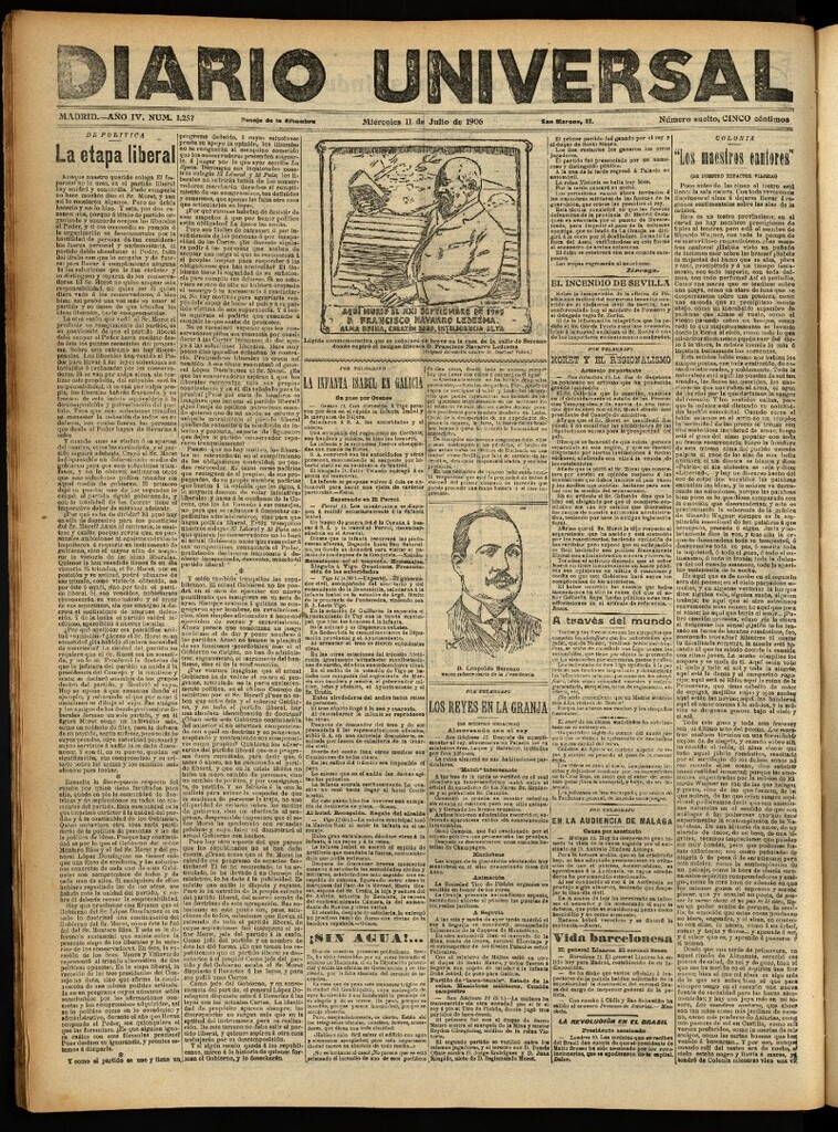 Miniatura de Diario Universal del 11 de julio de 1906, edición de noche