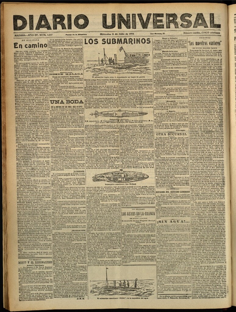 Miniatura de Diario Universal del 11 de julio de 1906, edición de tarde