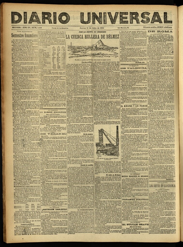 Miniatura de Diario Universal del 12 de julio de 1906, edición de noche
