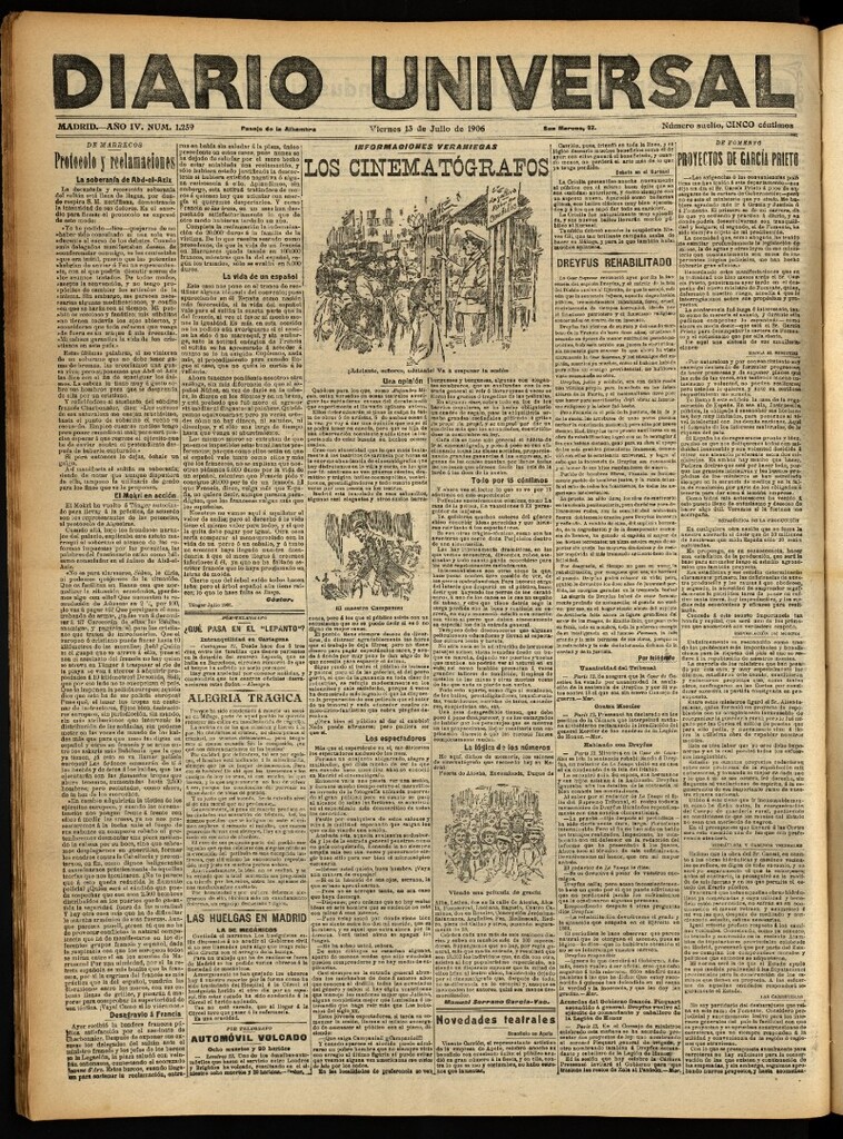Miniatura de Diario Universal del 13 de julio de 1906, edición de noche